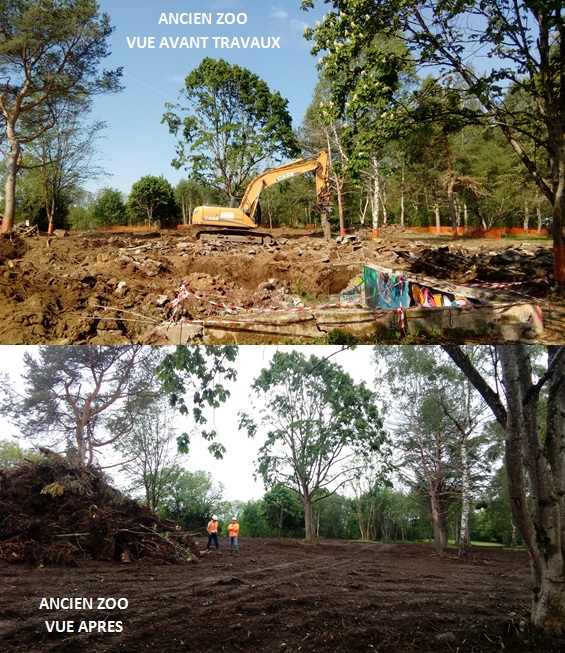 Réhabilitation de l'ancien zoo d'Orcines, situé au pied du puy de Dôme (avant/après travaux)